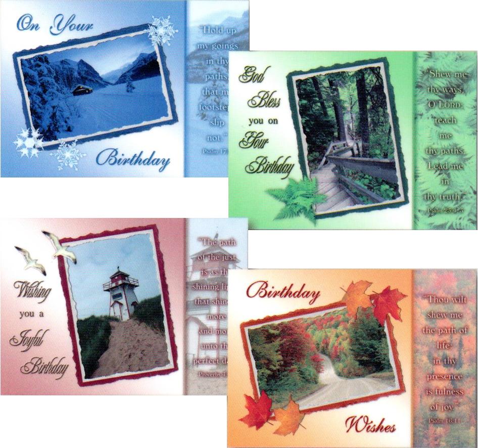 Birthday Cards - Peaceful Paths - Set of 4